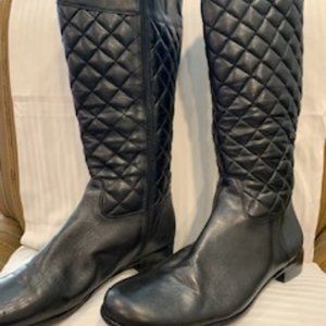 Women's Side Zipper Quilted Black Winter Boot